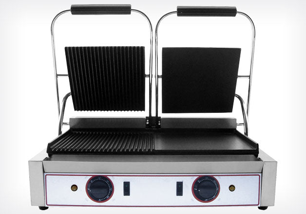 PIASTRA GRILL IN GHISA RIGATA SINISTRA/LISCIA DESTRA DOPPIA R2L2 - Beckers