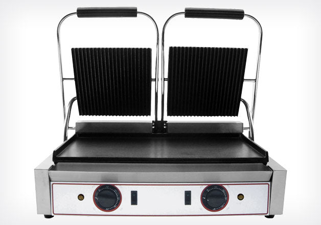PIASTRA GRILL IN GHISA DOPPIA RIGATA SOPRA/LISCIA SOTTO RL2 - Beckers