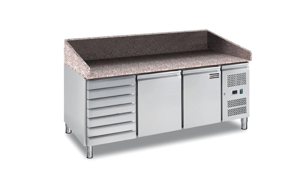 Banco pizza refrigerato 2 sportelli+cassetti
