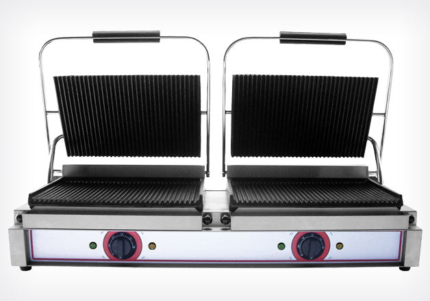 PIASTRA GRILL IN GHISA MEDIA DOPPIA RIGATA SOPRA E SOTTO RM2 - Beckers