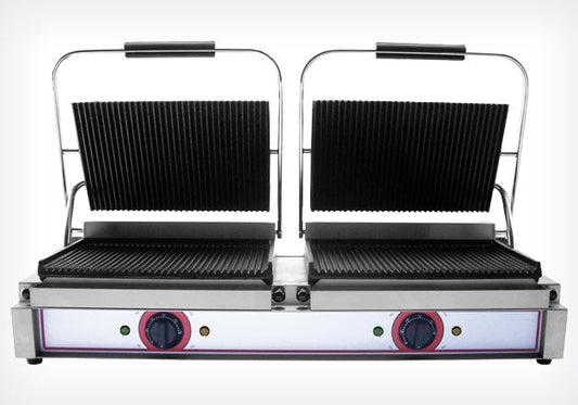 PIASTRA GRILL IN GHISA MEDIA DOPPIA RIGATA SOPRA E SOTTO RM2 - Beckers